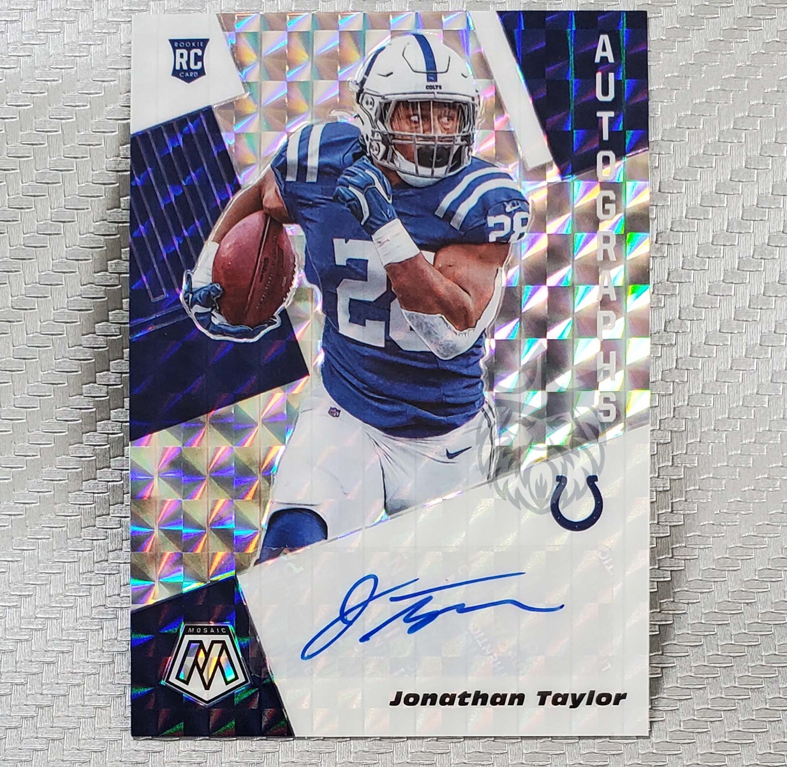 Jonathan Taylor RC Auto 📈2020 Mosaic Rookie Autograph Silver Mosaic Prizm #RA16
