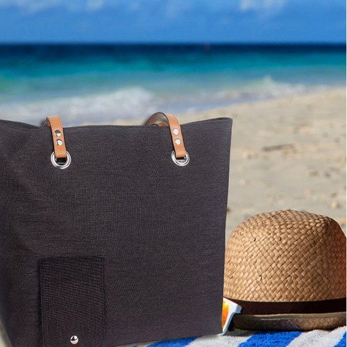 Beach Wine Tote Bag Insulated Large Wine Shoulder Carrier with 3 Drink Dispenser - Picture 10 of 12