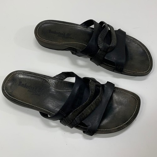 Timberland Woman’s Black Genuine Leather Sandals Size 8M - Picture 10 of 10