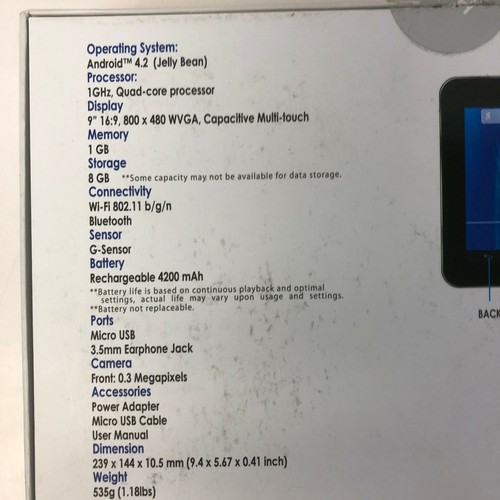 Tablet T5 Haier 9 pulgadas andriod 4.2 8GB Modelo hg-9041 Nueva en caja  - Imagen 7 de 7