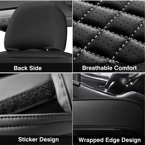 Custom For Chevrolet Silverado 1500 GMC 2500HD 3500HD Deluxe Leather Seat Covers - Picture 12 of 15