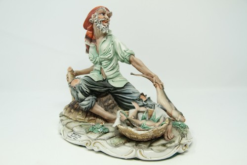 Tiziano Galli signierte Pescatore Skulptur Made in Italy Deposee Kunstwerke 9x6 - Bild 1 von 12