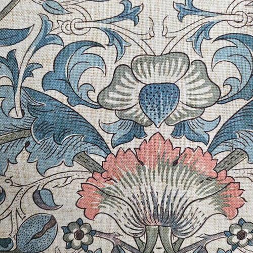 2 Curtains 50"x84" WILLIAM MORRIS England LODDEN SAGE & TEAL Linen Look 2 Panels - Picture 2 of 9