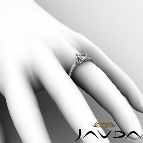 Asscher Semi Mount Split Shank Pave Setting Diamond Engagement Ring 0.35Ctw. - Picture 24 of 33