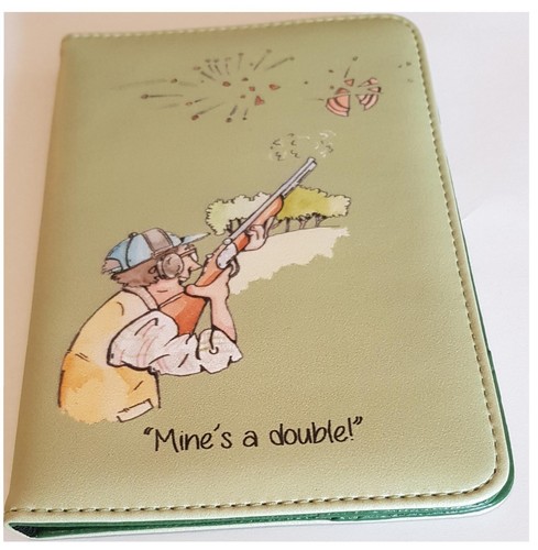 "Mine's a Double" Clay Pigeon shooting Shotgun / Firearms License Holder - Picture 2 of 5