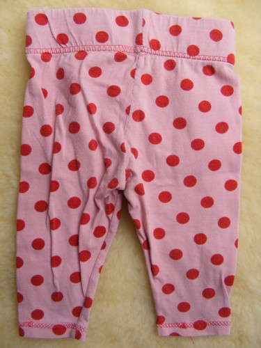 Hose Baby 62 68 Baumwolle rosa rot Punkte gepunktet süß retro vintage Leggings - Bild 2 von 3