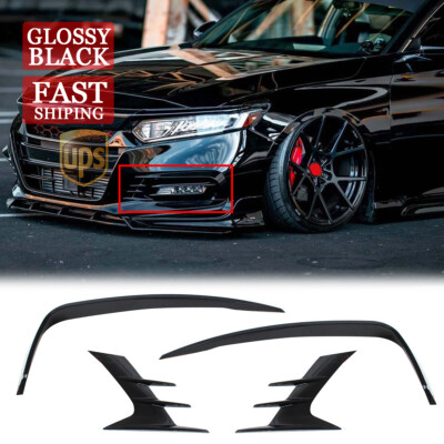 #ad #ad For Honda Accord 18 20 AKASAKA Gloss Black Fog Light Lamp Cover Trim Garnish Kit $32.99