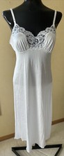 Vtg Vassarette Sz 34 White Nylon Lace Accent Full Slip Dress Lingerie USA