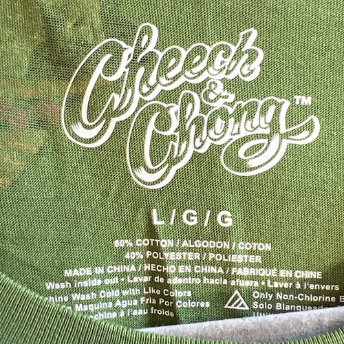 Cheech And Ching Print All Over T-Shirt. Green Size Large - Picture 3 of 3