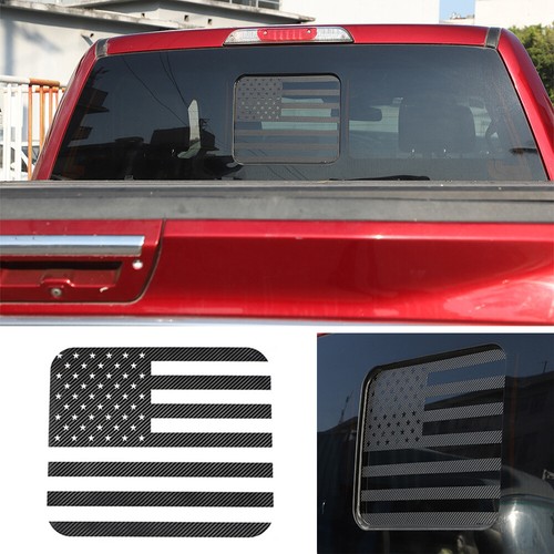 Carbon Fiber Rear Small Window Glass Sticker Decals Cover For Ford F150 2015-20 - Bild 1 von 9