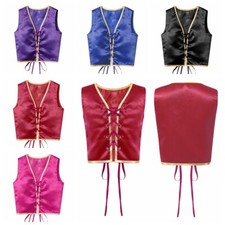 Unisex Medieval Pirate Vest Renaissance Lace Up Halloween Waistcoat Costume Tops
