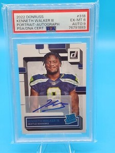 2022 Panini Donruss - Rated Rookie PORTRAIT AUTO Kenneth Walker III (RC) SP /49