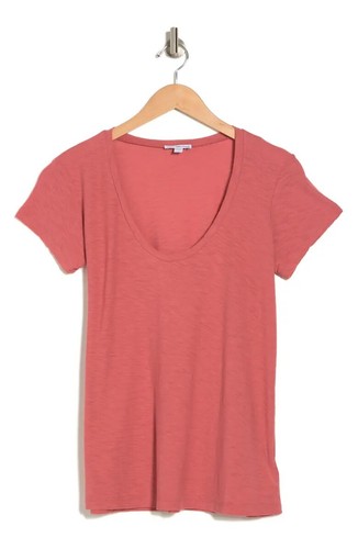 Camiseta para mujer James Perse Top Algodón Modal Slub Cuello en V Profundo Manga Gorra - Imagen 28 de 50
