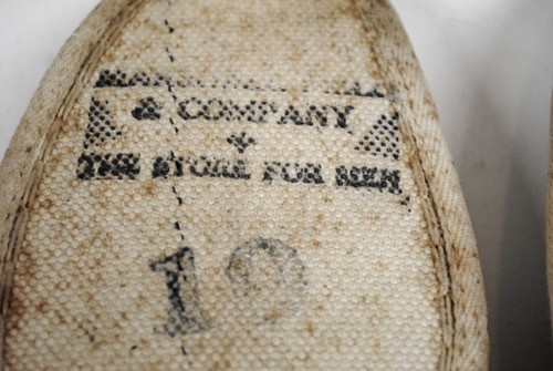 Antique Canvas Tennis Shoes, Sneakers, Athletic Shoes, 1910 – 1920s, Size 10 - Picture 8 of 9