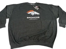 New Denver Broncos Mens Size 5XL Majestic Gray Sweatshirt