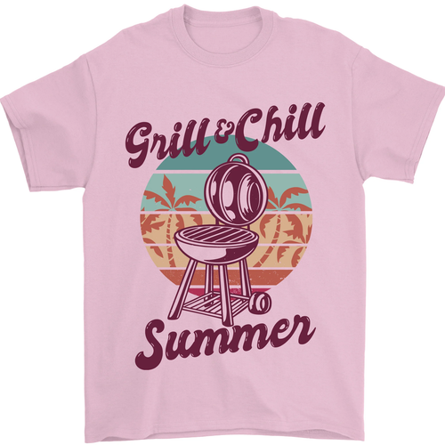 Chill & Grill Funny Summer BBQ Braai Mens T-Shirt 100% Cotton - Picture 54 of 94