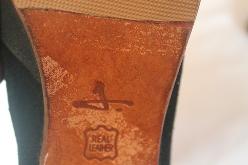 J Zapato Occidental Tobillo Talla 6,5 EUR 37 Reino Unido 4 Botas de Cuero Gamuza Negro - Imagen 8 de 12