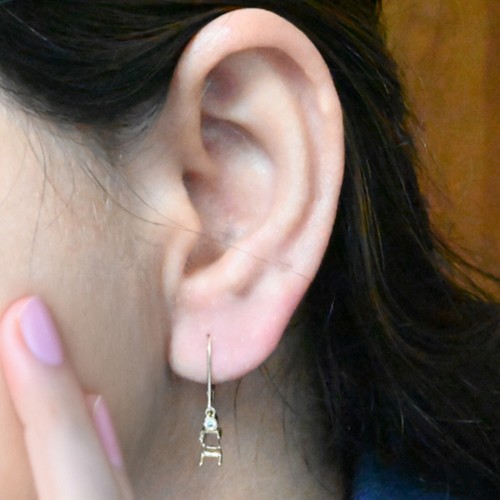 Emerald Cut 6x4mm Earring Semi Mount In 14k Yellow Gold With Diamonds (53315) - Picture 4 of 4