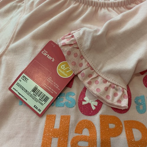Carters Girls Sleepwear Gown New with Tags 6/7 Dancing Makes Girls Happy Pink - Picture 6 of 7