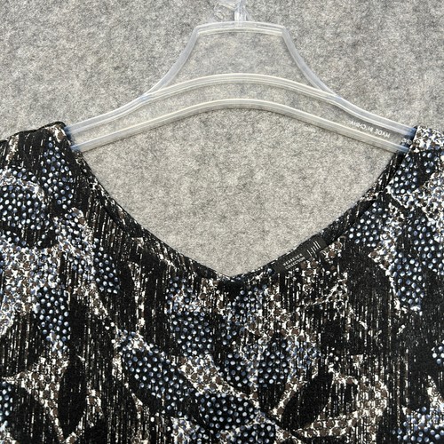 J Jill Shirt Women 3X Black Abstract Floral Tunic Artsy Boho Stretchy Soft Comfy - 第 3/13 張圖片