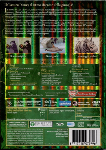 IL LIBRO DELLA GIUNGLA - DVD DISNEY, NUOVO SIGILLATO, BOX CARTONE RILIEVO 2DVD - Foto 2 di 4