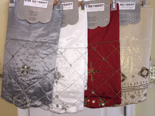 Kim Seybert Neiman Marcus silber Perlen Weihnachtsläufer Mantel Schal 24x84" Neu mit Etikett - Bild 9 von 12