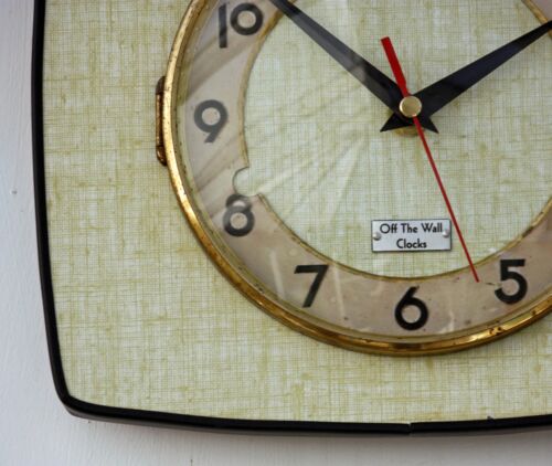 NEW 24cm Retro Style Wall Clock Handmade Mid Century Vintage French Formica Gift - Picture 3 of 3