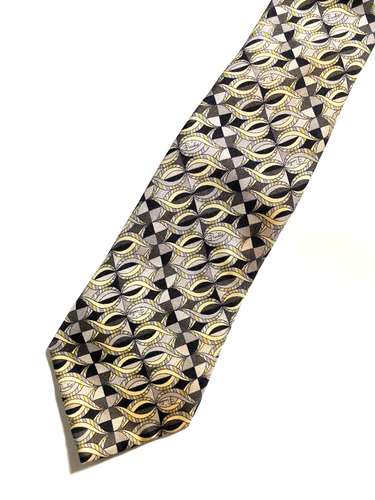 EMILIO PUCCI FIRENZE VINTAGE ARTISTIC PATTERN TIE LOOPS PASTEL ITALY GRAY - Picture 8 of 19