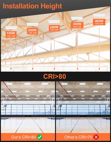 150W LED Linear High Bay Light Commercial Warehouse Shop Light Fixtures 22500lm - Picture 9 of 11