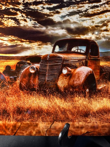 Decaying Antique Truck Photograph Enhanced by Artist & Printed on Metal - Picture 3 of 15