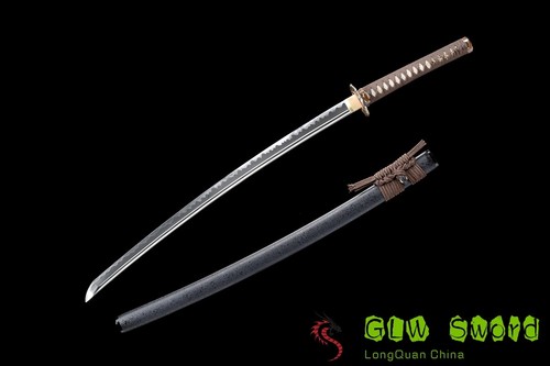 41" Hand Grinding High Manganese Steel Japan Samurai Sword Katana Copper Tsuba - Picture 6 of 12