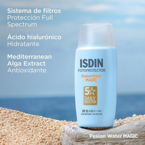 Sale! New ISDIN Photoprotection Fusion Water MAGIC SPF 50, Texture Sunscreen - Imagen 9 de 11