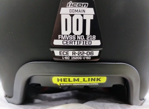 ICON DOMAIN HELMET + SENA HELM LINK COMMUNICATOR SIZE LARGE     OPENED FOR PICS - Picture 11 of 19