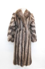 EXCELLENT RACCOON RACOON FUR COAT JACKET WOMEN WOMAN SIZE 2-4 PETITE NEW LINING
