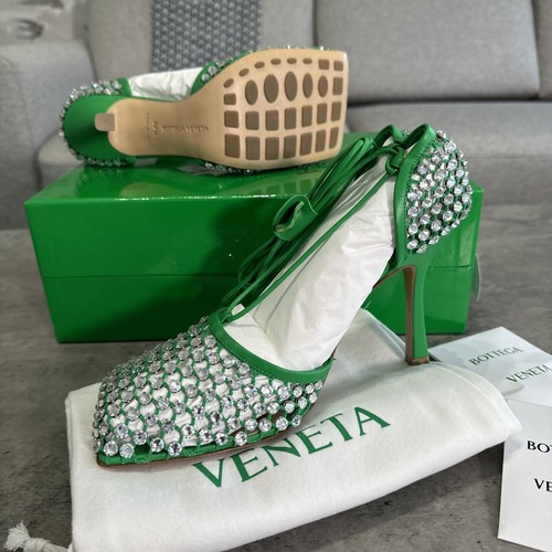 Bottega Veneta Pumps Mesh Sandalen Web Glitzer Sittich grün Gr. 6,5 39,5 NEU - Bild 16 von 24