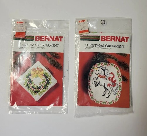 Christmas Cross Stitch Kits Unicorn Christmas Wreath - Bild 1 von 11