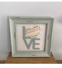 RUSTIC LOVE PICTURE FRAME WALL ART HOME DECOR 16x16 GREAT CONDITION