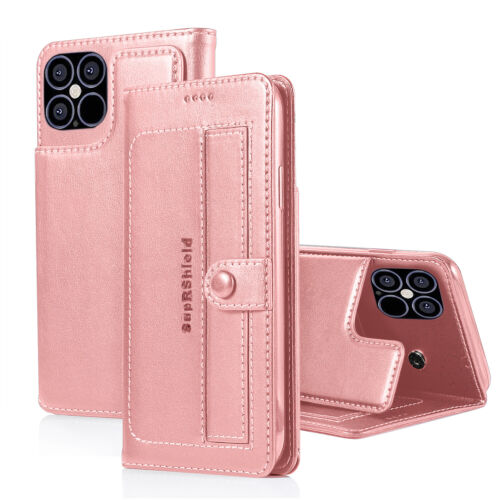 For iPhone 15 14 13 12 11 Pro Max 7 8 Plus SE XS Wallet Case Leather Flip Cover - Picture 27 of 47