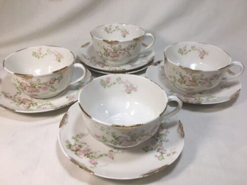 (11 Piece) Warwick China USA 'Old Abbey' w/Gold Daubs Partial DESSERT SET For 4 - Picture 6 of 12