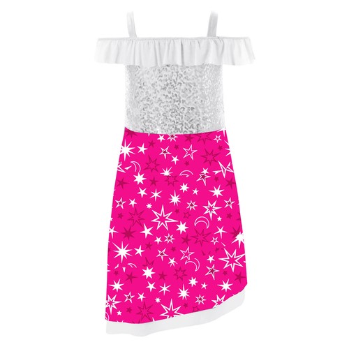 Kids Girls Dresses Causal Dancewear Birthday Gown Cold Patchwork Costume Shiny - Picture 60 of 92