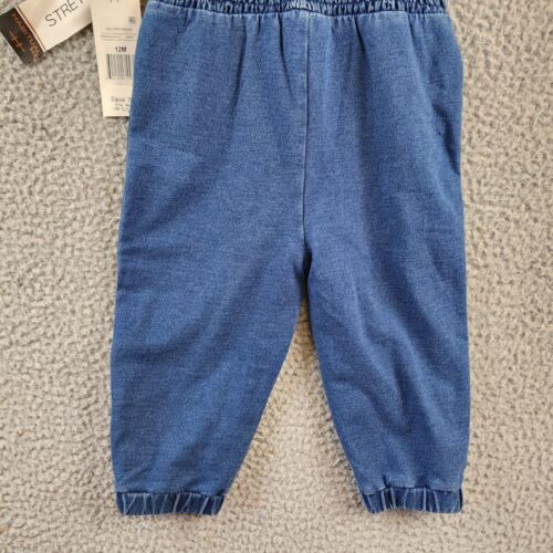 Habitual Square Ruched Jumpsuit Girls' 12M Indigo Snap Closure Short Sleeve - Picture 13 of 15