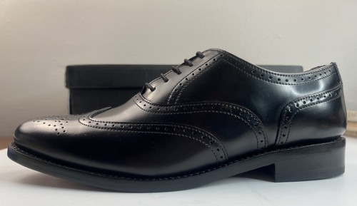 NIB Samuel Windsor Black Perforated Wingtip Oxfords UK9/US9.5 BV67 - Picture 6 of 12