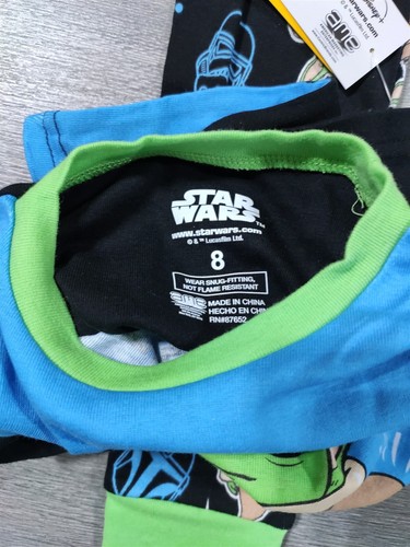 Star Wars Pajamas Boys Medium 8 The Mandalorian Baby Yoda Shirt Pant PJ Set Gift - Picture 4 of 5