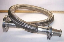 RUBBER FAB 1 3/8" STAINLESS STEEL BRAIDED FLEX HOSE 52" LONG