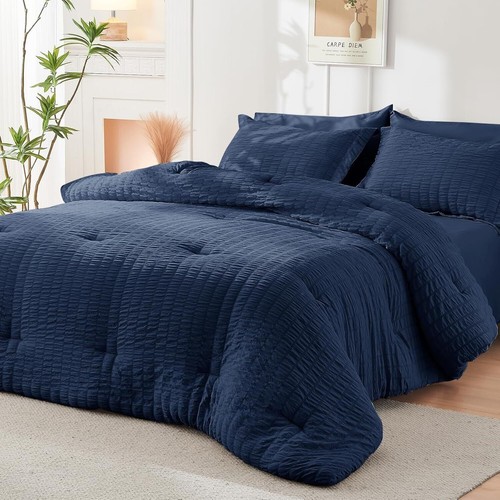 3PCS Seersucker Comforter and Coverlet Set Collection Comforter & Pillow Sham - Picture 32 of 118