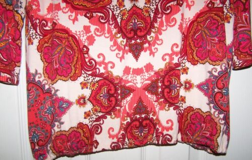Chico's Gr. 2 Damen große bunte Paisley Bluse Pullover Oberteil Stretch 3/4 Arm - Bild 4 von 9