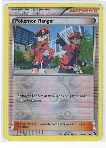 Trainer Pokemon Ranger Supporter #104/114 Holo Pokemon 2016 Card - Picture 1 of 2