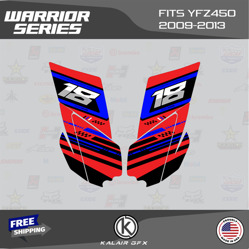 Graphics Kit for YAMAHA YFZ 450R 2009-2013 16 MIL Warrior - Red - Picture 3 of 6