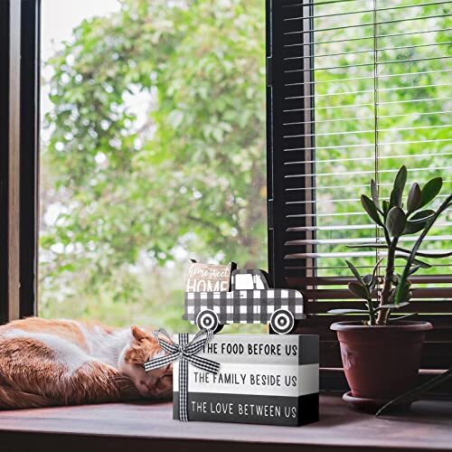 Farmhouse Tiered Tray Decor Wooden Home Sweet Home Truck Tiered Tray Decor Shelf - Picture 5 of 7