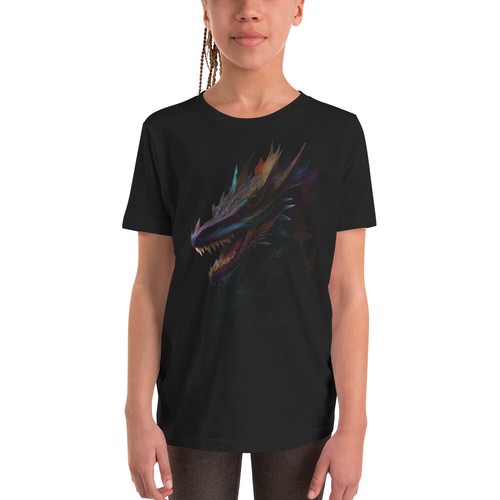 Short-Sleeved T-Shirt for Teenagers Multicolored Ghost Dragon Head - Picture 6 of 22